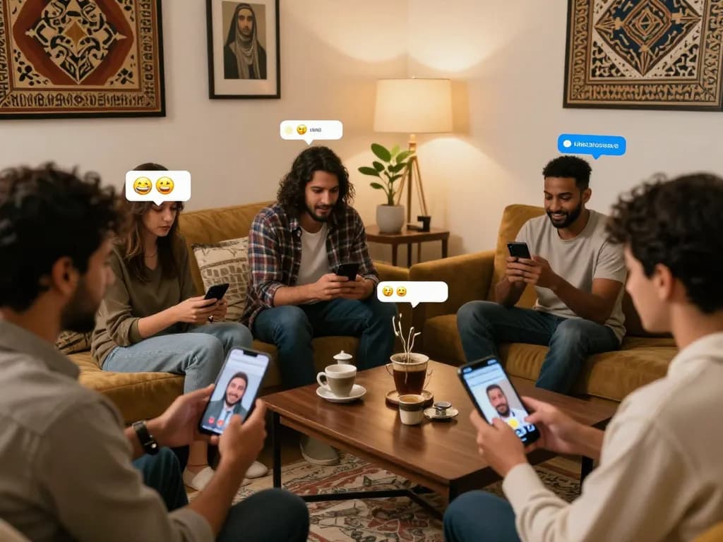 Engaging دردشة فلسطين chat room scene showcasing vibrant online connections and cultural diversity