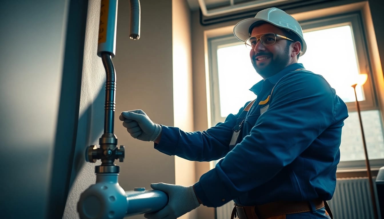 Plumber addressing a plumbing emergency in NYC, showcasing urgency and professionalism in repair work.