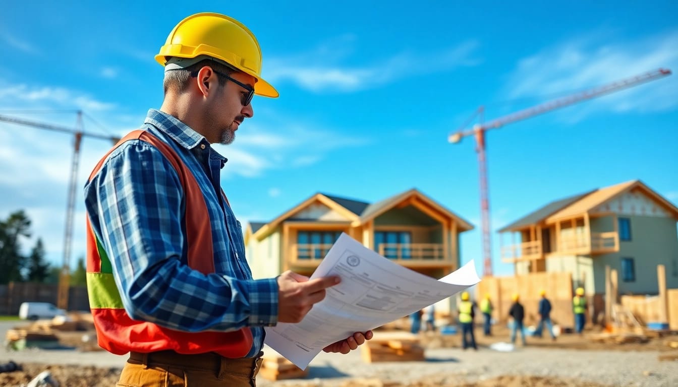 New Jersey General Contractor managing a busy construction site with vibrant activity.