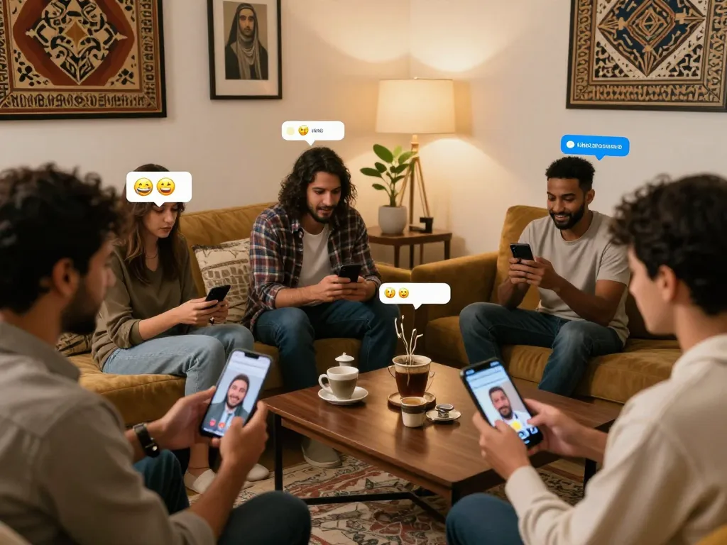 Engaging دردشة فلسطين chat room scene showcasing vibrant online connections and cultural diversity