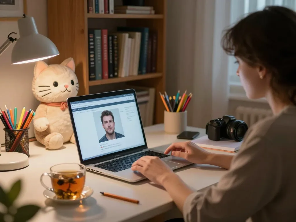 Engaging conversation in a home office showcasing the potential of porn chat AI.