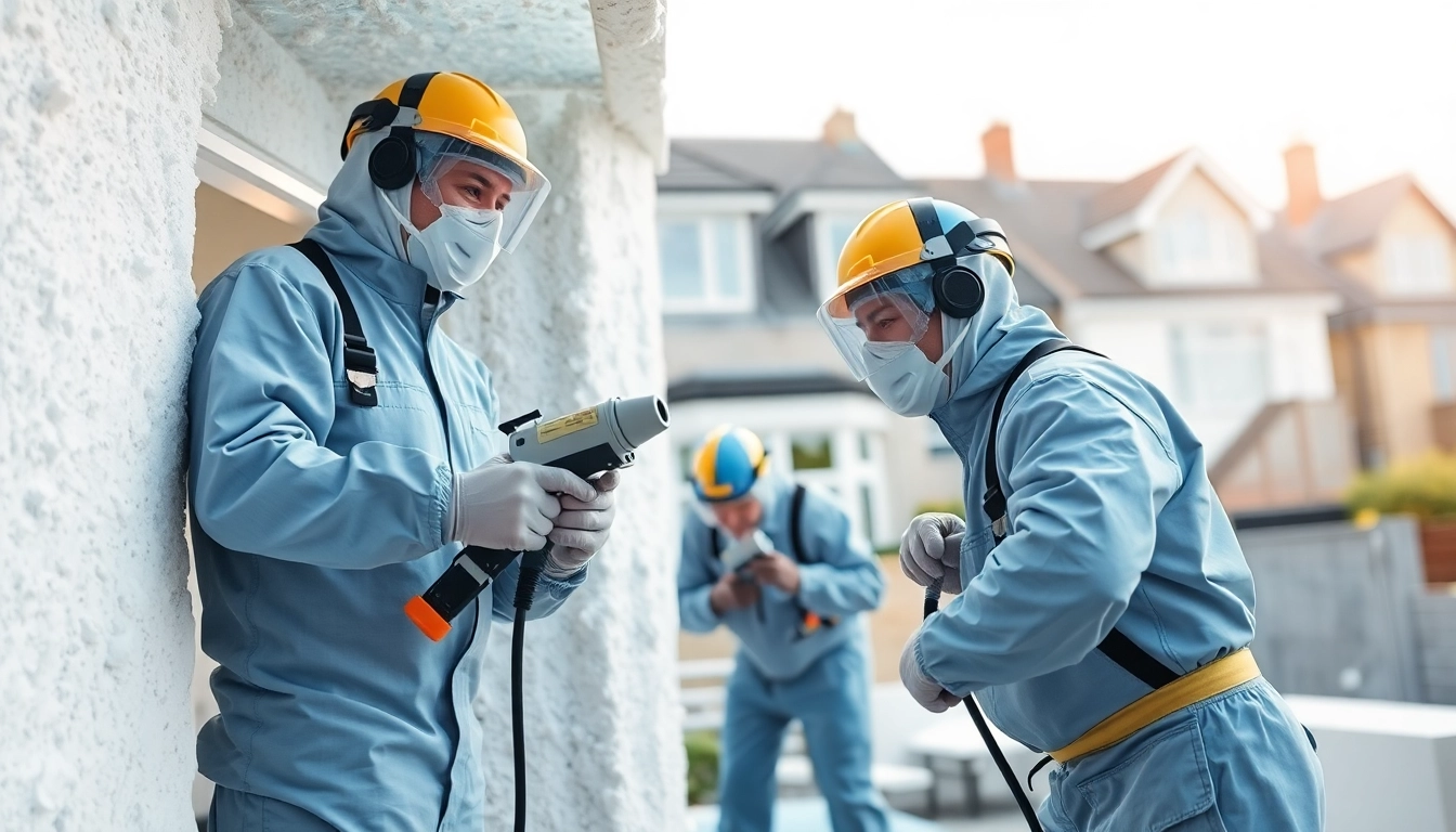 Expert spray foam removal London service technicians efficiently working on insulation removal.