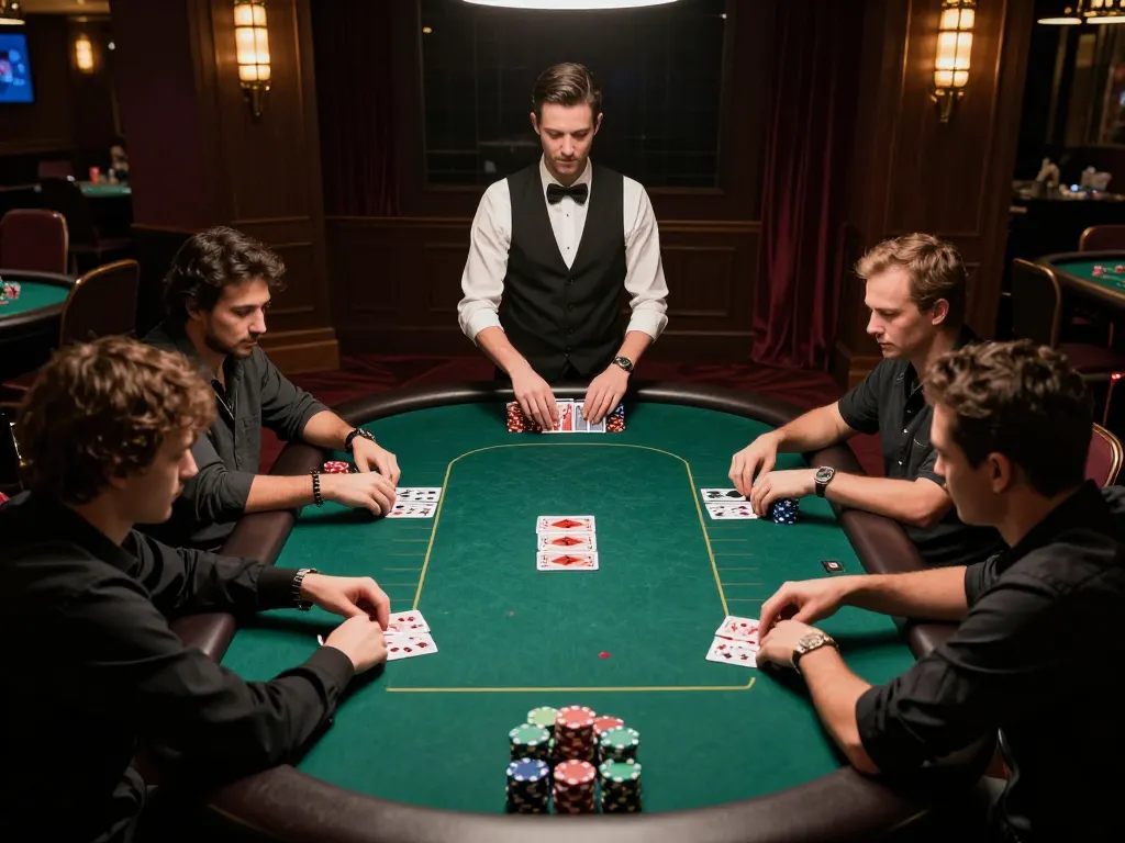 Players at a man club poker game showcasing intense gameplay and strategic betting.