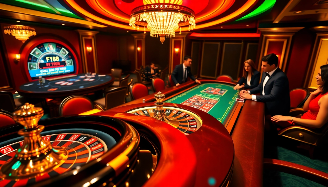 Experience high-stakes excitement with f168 tools at an upscale casino table.