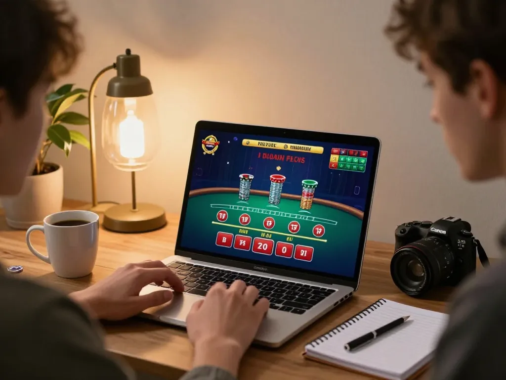Player engaging in live dealer blackjack online at Thabete, focused on strategy and gameplay.