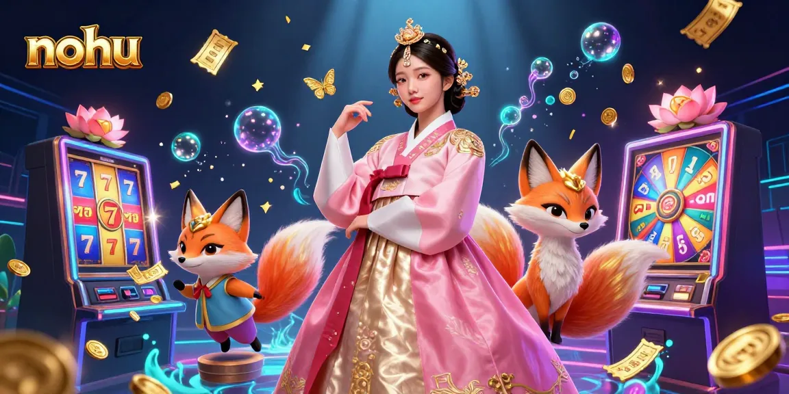 Spin to win at nohu with vibrant slot machines and dynamic jackpot elements in an immersive 3D casino scene.