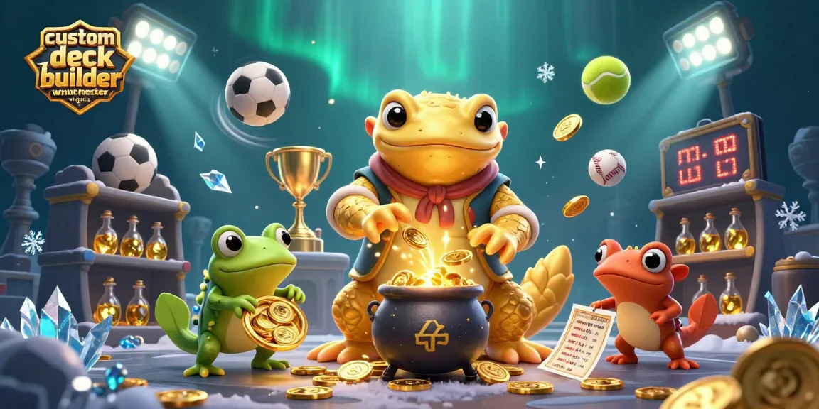Engage with a custom deck builder Winchester Virginia illustration featuring a golden salamander alchemist amid dynamic sports elements.