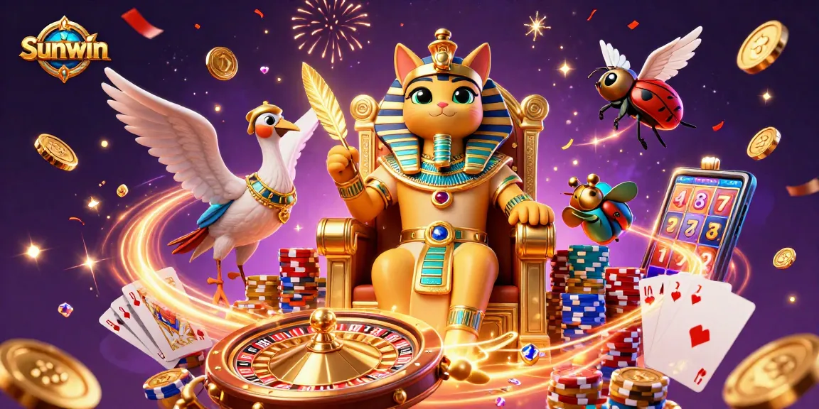 Spin the slots and win big at Sunwin, a premier online gaming platform showcasing excitement and vibrant energy.